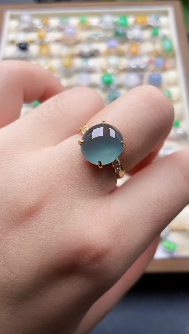 银S925镶嵌戒指翡翠62