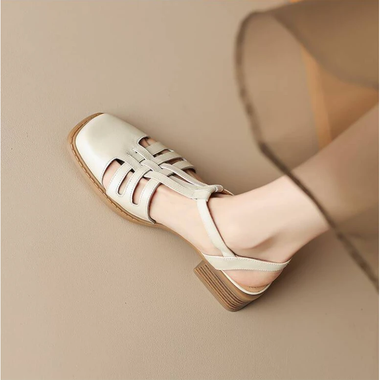 李大龙~牛皮3公分/春秋季新款气质百搭时尚通勤凉鞋3606