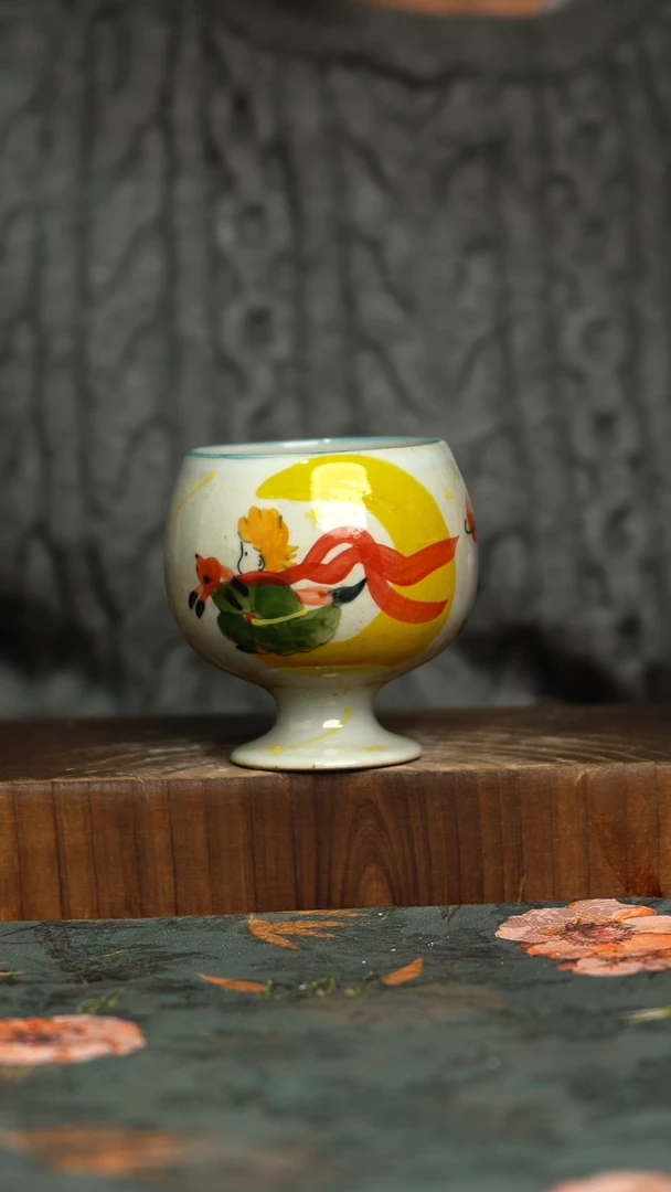 杯釉下彩手工手绘同款陶器