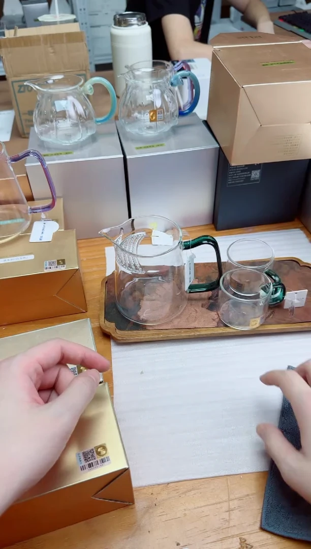风谜新月茶器墨绿+禾器对杯墨绿