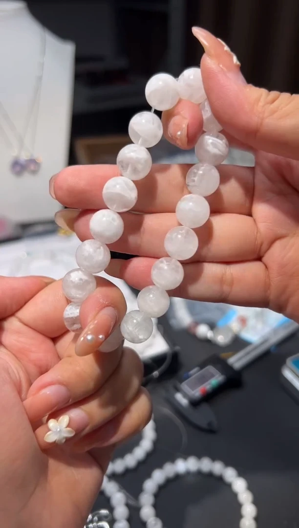 未镶嵌手链水晶白婚纱幽灵11mm手串