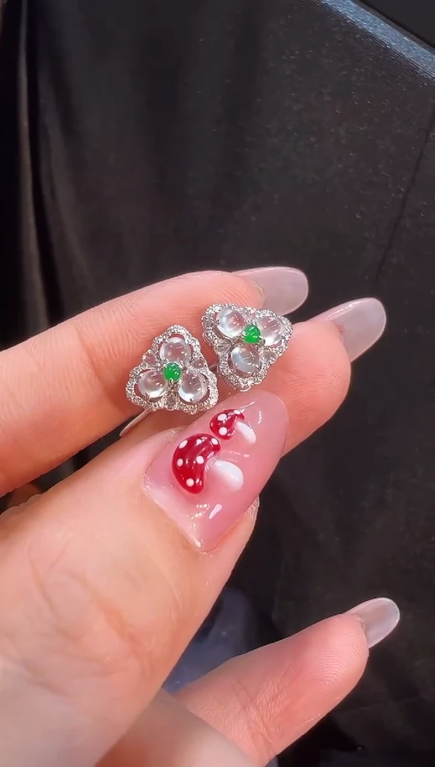 【闪购商品】翡翠耳饰18K金镶嵌耳饰