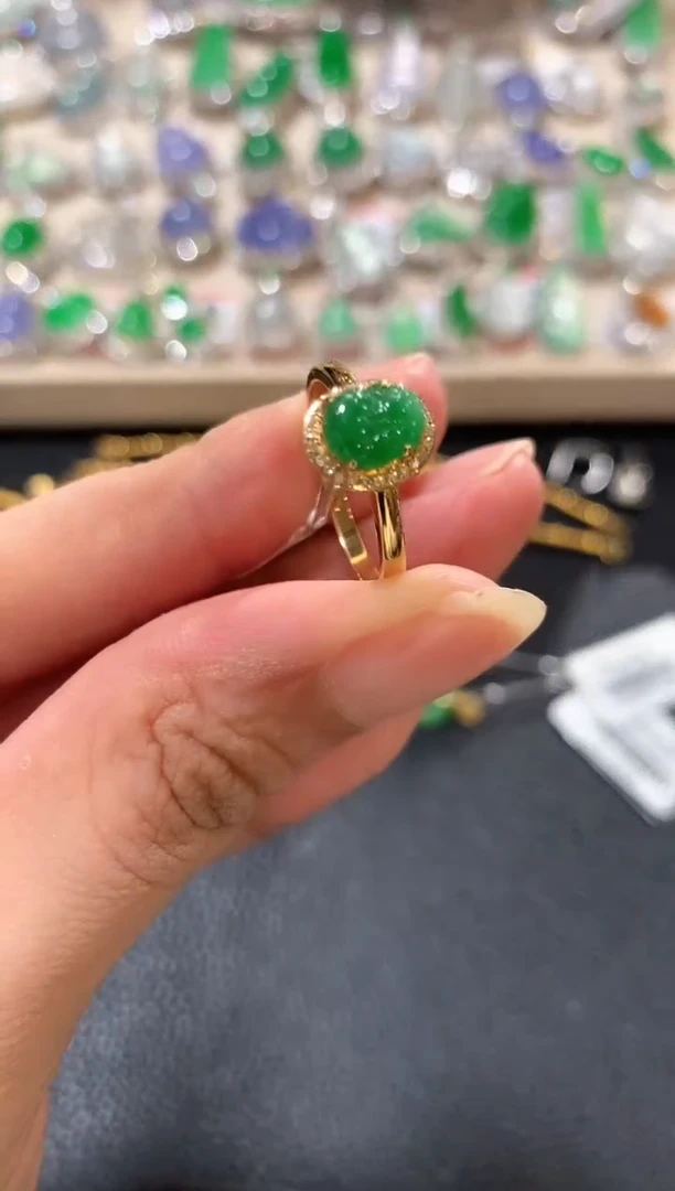 18K金镶嵌戒指翡翠n24多样性一件发货