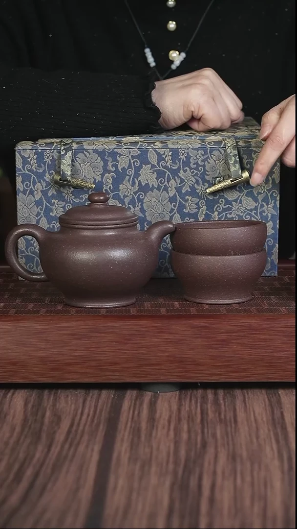 【闪购商品】紫砂茶壶粗砂天青掇只28套组