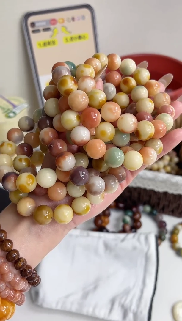 手串菩提根/象牙果沐v01桂花甜糕圆珠14mm手串瑕疵不补随机