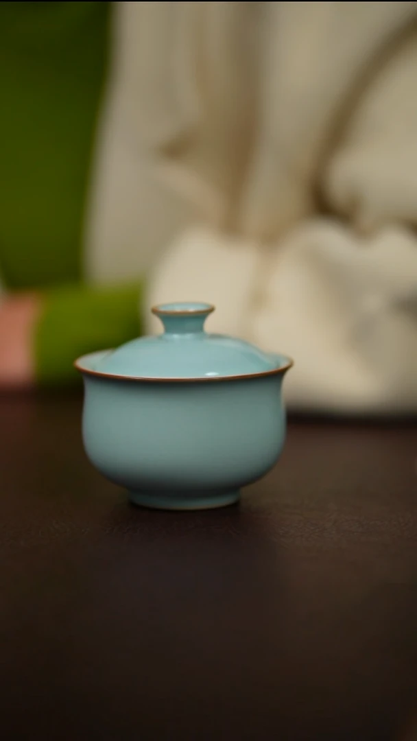 天青色一级品两才盖碗