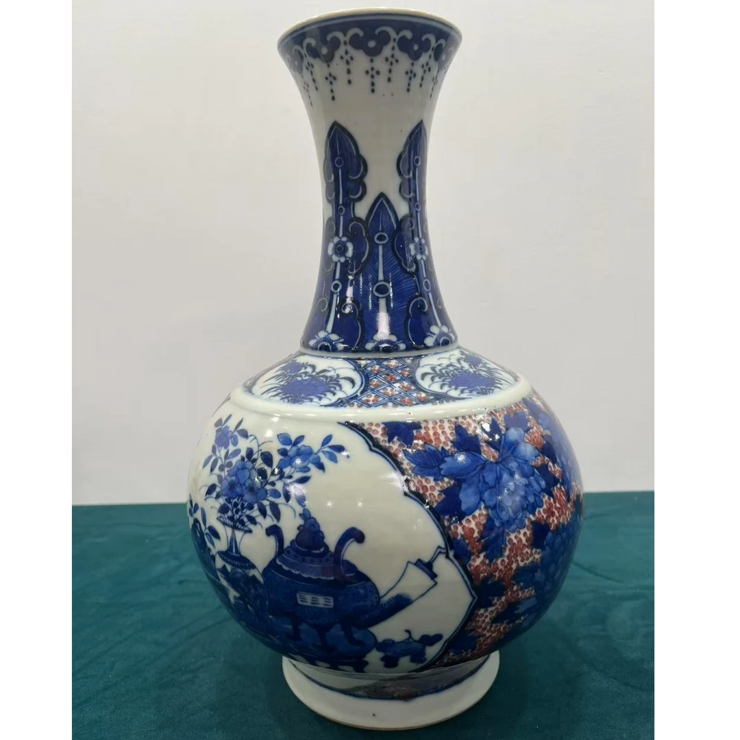103 清 光绪 青花釉里红玉堂春瓶