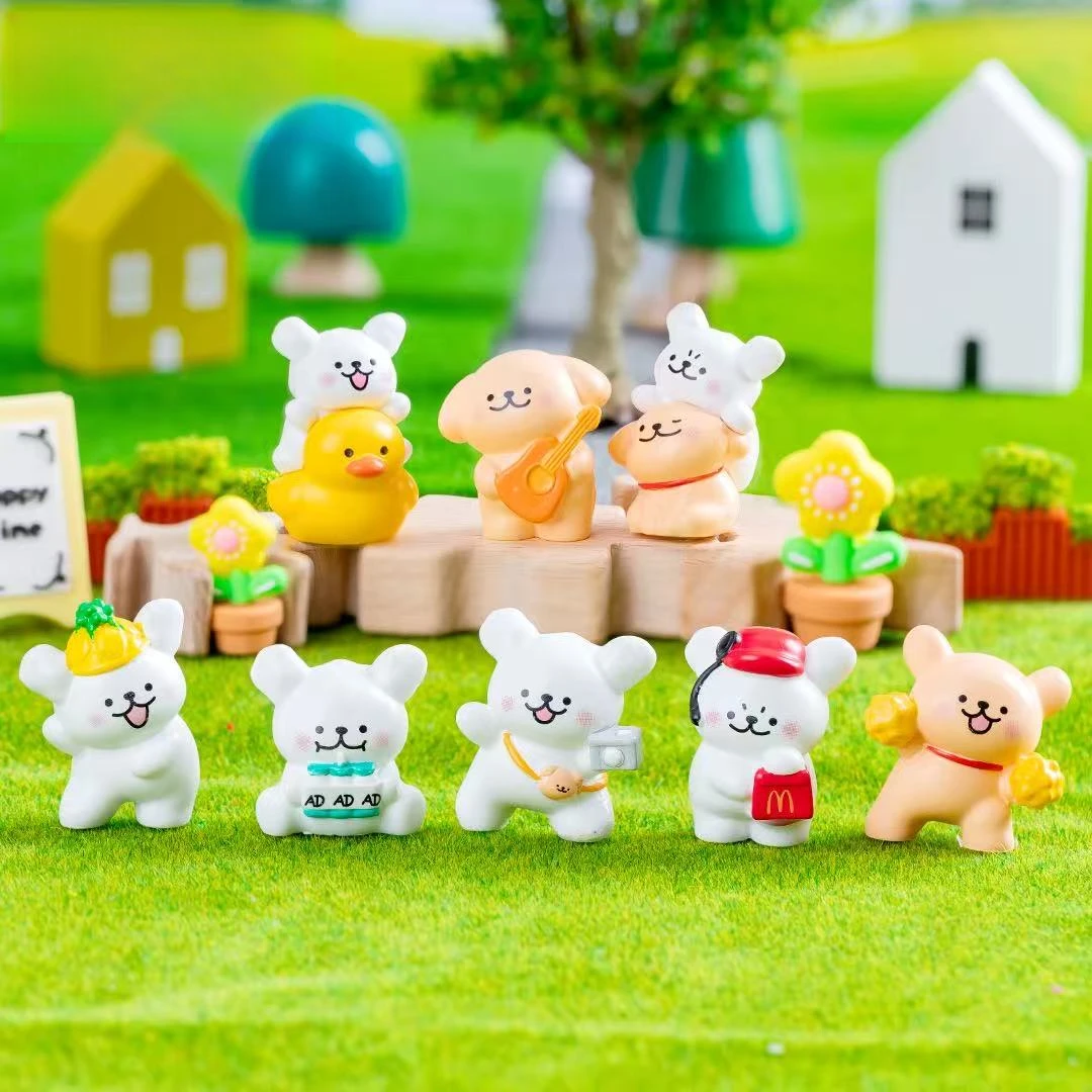 【直播拆】线条小狗树脂潮玩饰品摆件可爱工艺品摆设网红