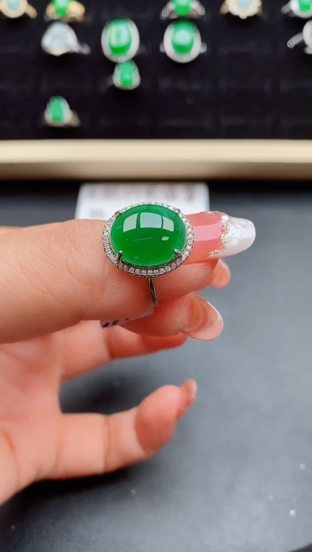 【闪购商品】翡翠戒指银S925镶嵌508080