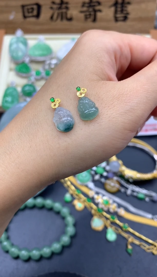 【闪购商品】翡翠颈饰18K金镶嵌189-中国好珍宝 打包