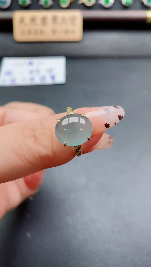 银S925镶嵌戒指翡翠1