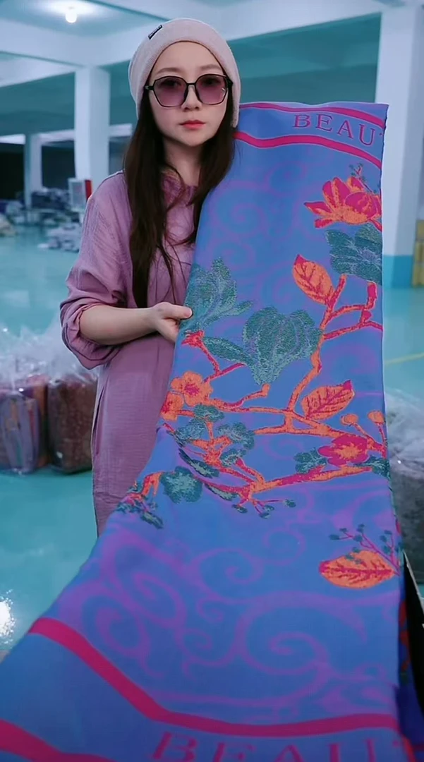 【加大】傲雪寒梅-紫色汉麻纱布床盖230*250cm