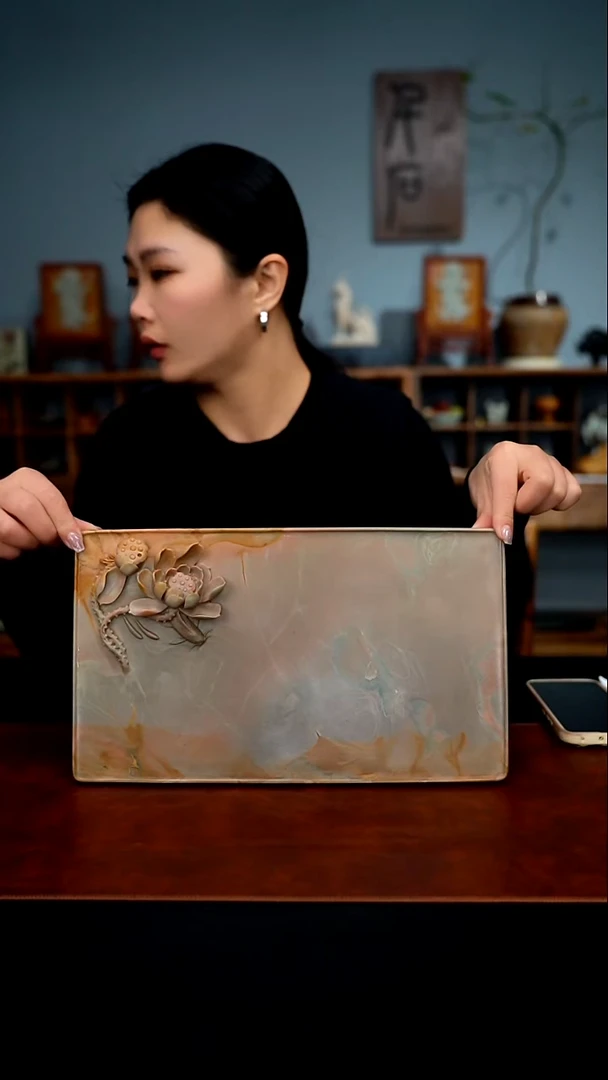 36公分苴却石荷花干泡