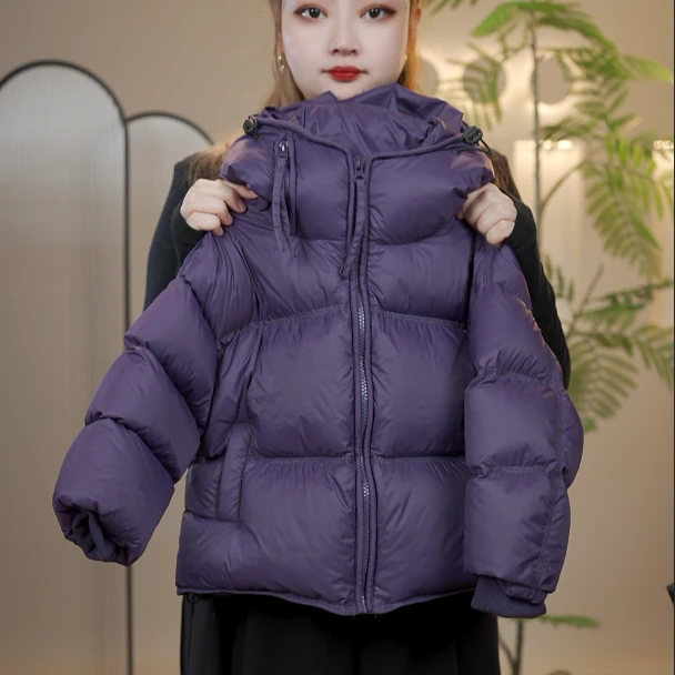 2025新款儿童韩版双倍充绒加厚连帽白鸭绒羽绒服8028
