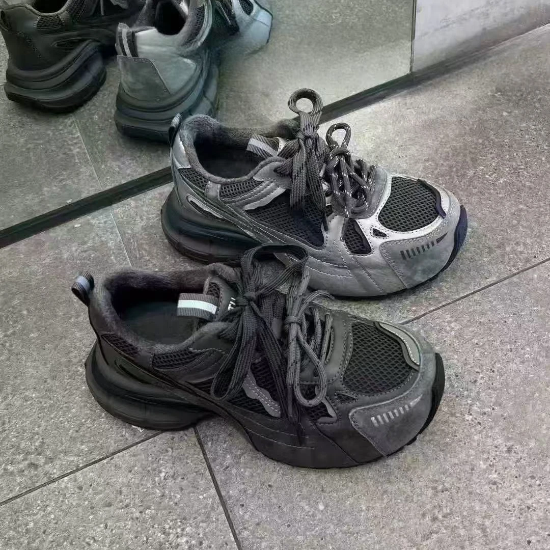 【楠屿c191】加绒厚底老爹鞋  休闲女鞋