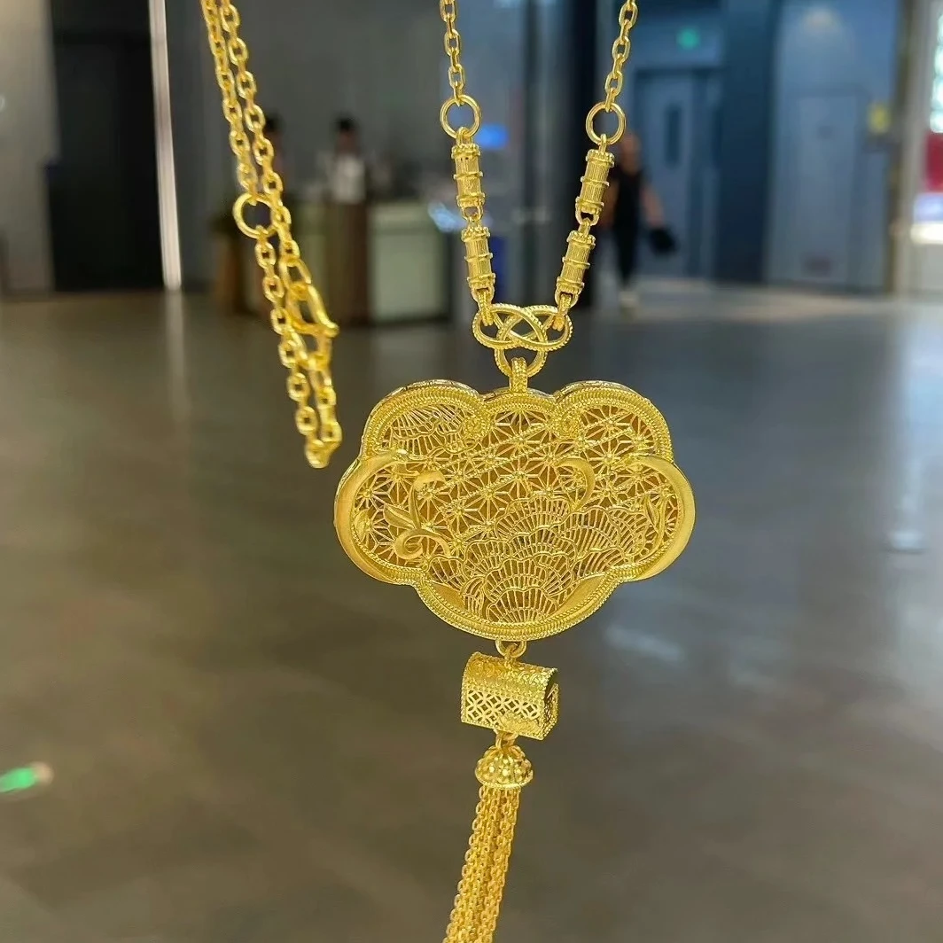 坠链均足银 （九宝如意套链）镂空花丝流苏国风套链气质款618爆款