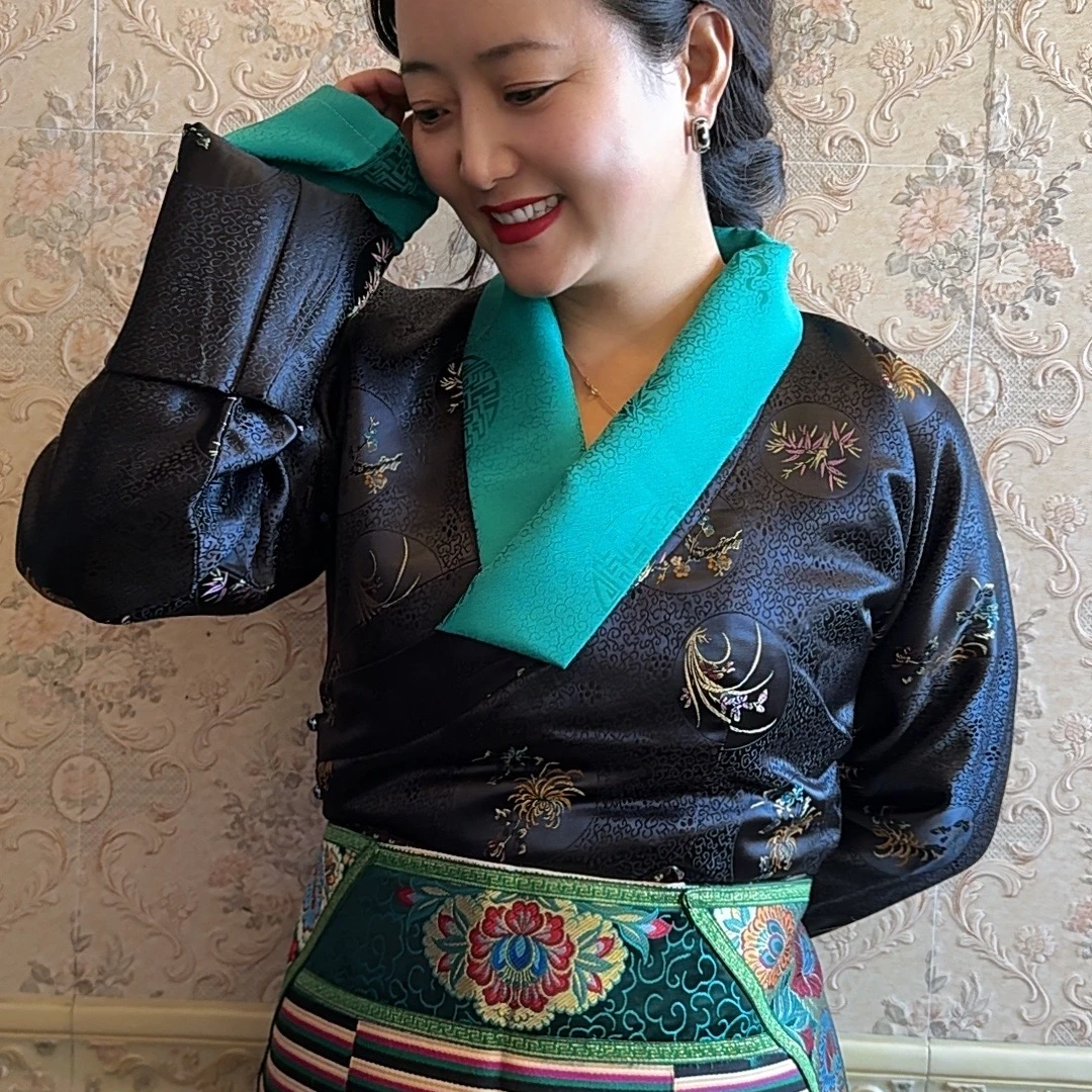 史镜冬季新款加厚缎面藏服（纯藏式里布款）