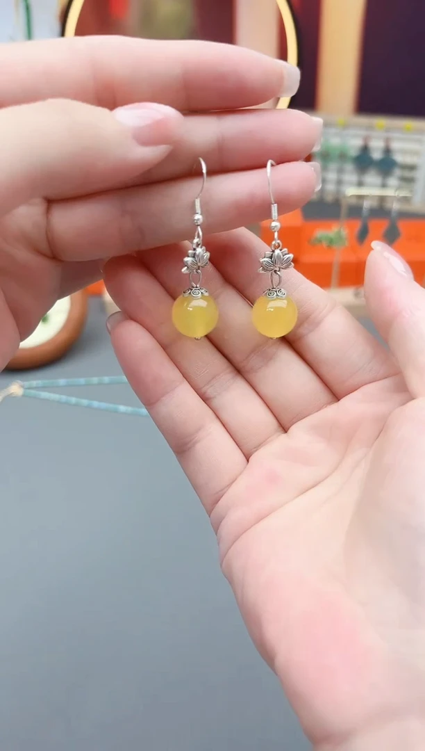 银S925镶嵌耳饰玛瑙/玉髓315
