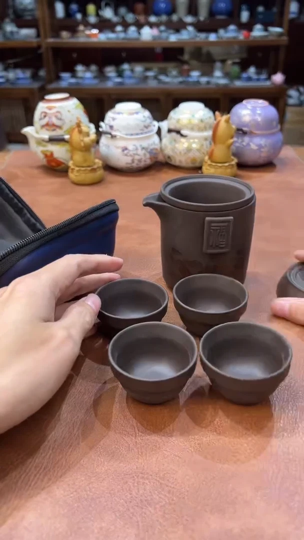 真的很便宜会开片的旅行茶具