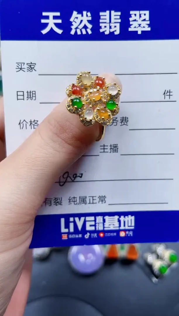 银S925镶嵌戒指翡翠600