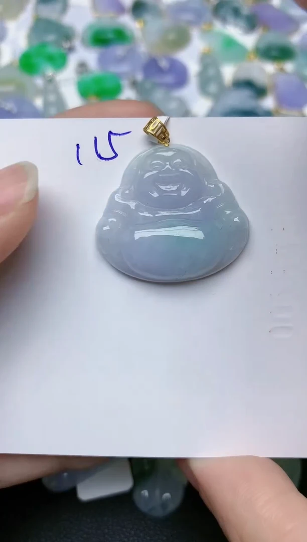 【闪购商品】翡翠颈饰18K金镶嵌天然翡翠A货    