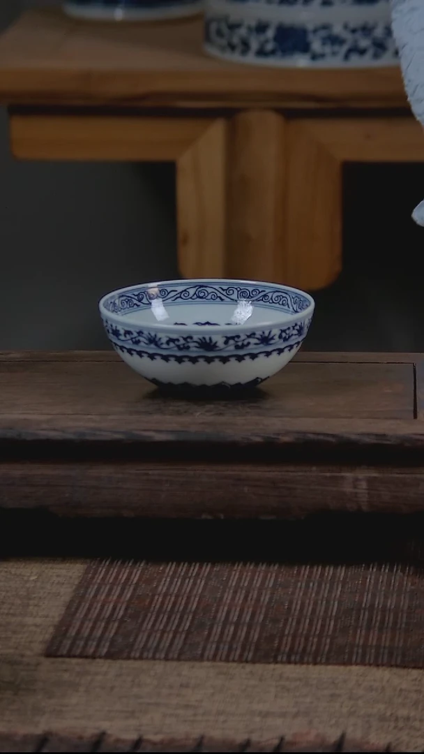 杯折葵非器手工手绘宝相花卉普洱杯