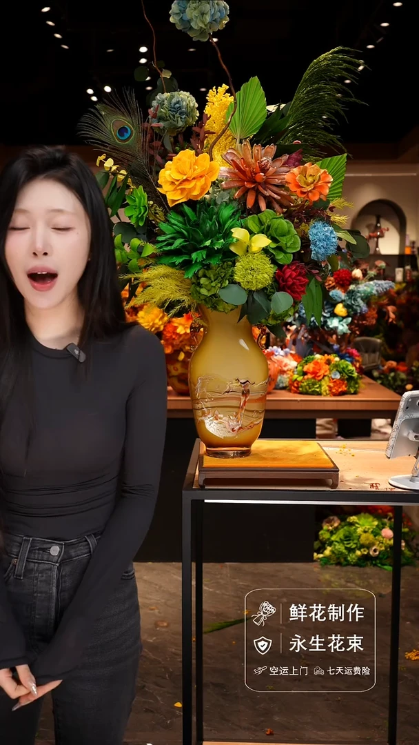 手工艺品琉璃手工花器花束空运包邮送货上门-以图片为准