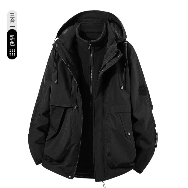 1情侣同款摇粒绒三合一户外三防冲锋衣