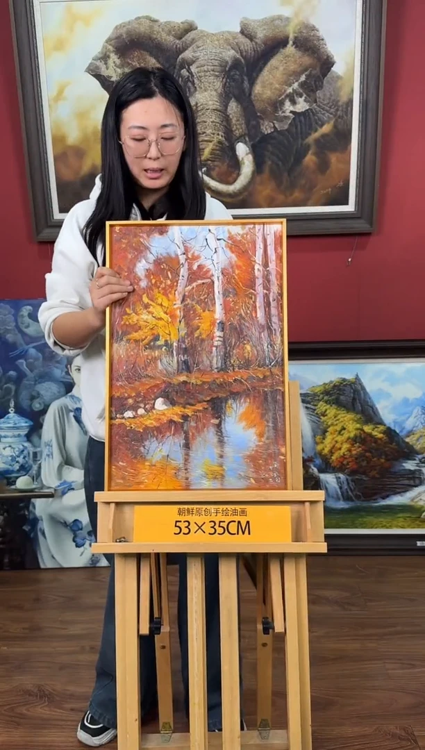 油画【117号】约53*35cm丨朝鲜原创纯手绘孤品油画丨顺丰包邮