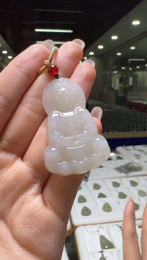 颈饰未镶嵌和田玉大观音吊坠/配绳