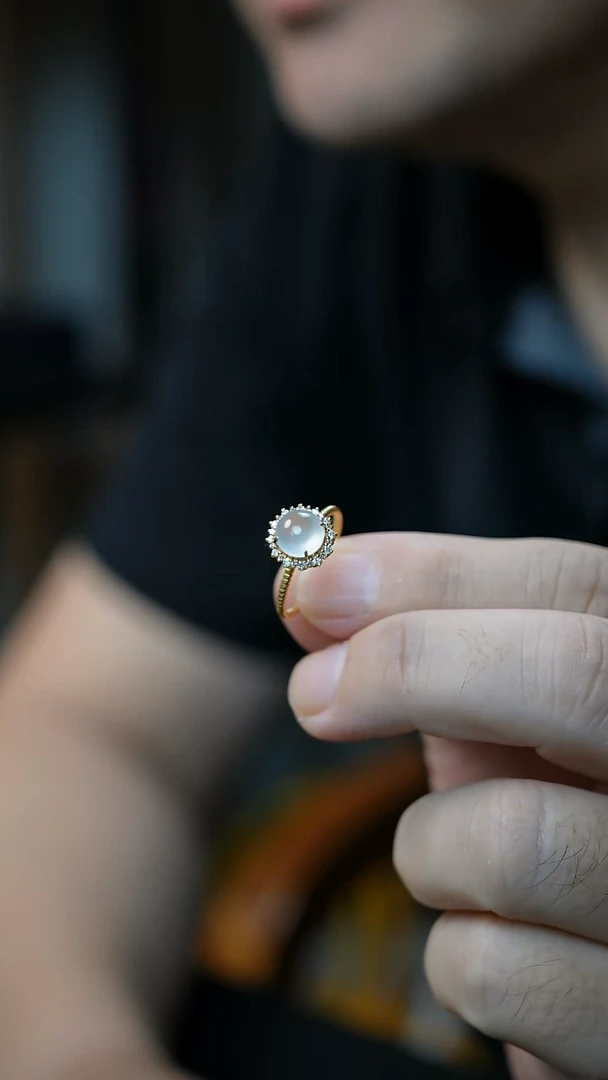 18K金镶嵌戒指翡翠20号-14#戒指/D/1