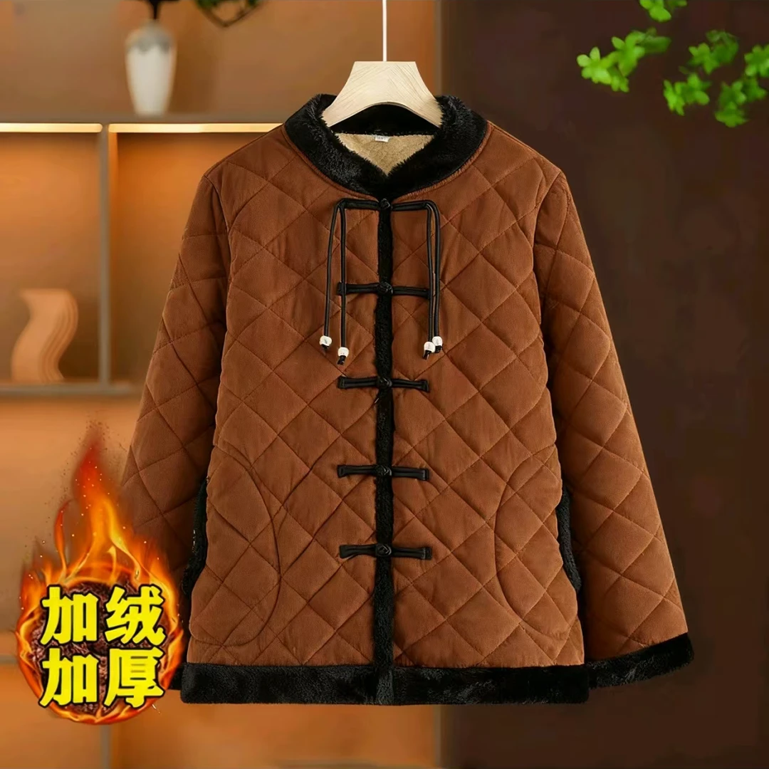 11873-冬装棉袄新款中老年冬季加绒棉服外套时尚百搭棉衣女【A仓】