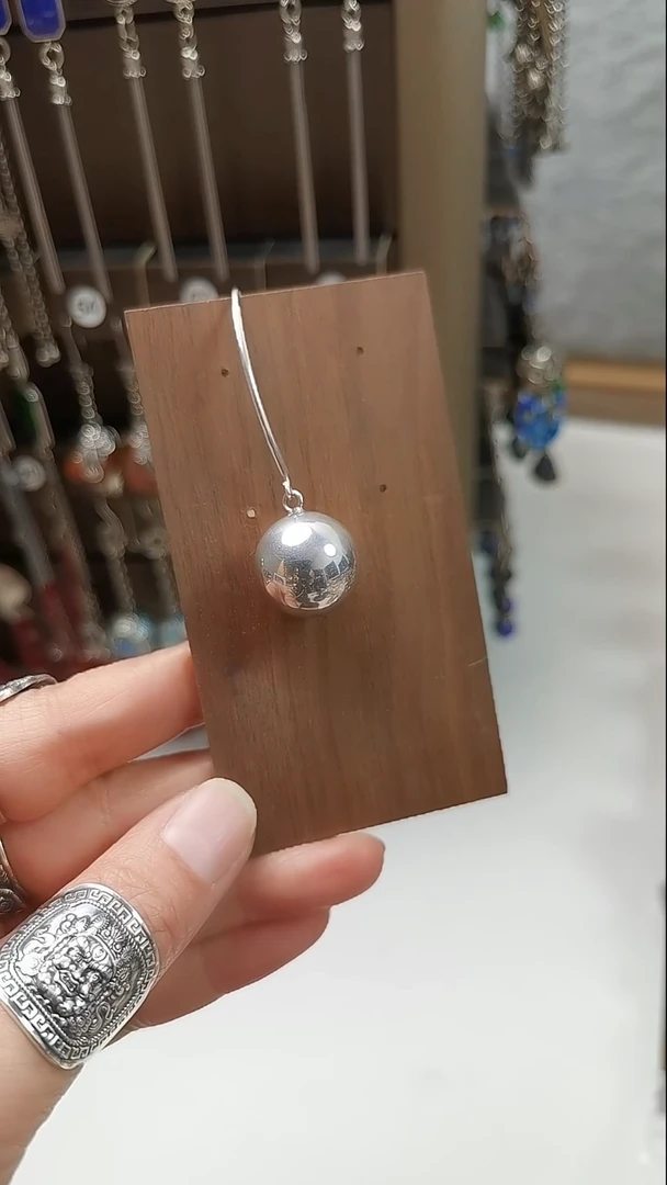 无925银?****?925银光珠耳环（单只）