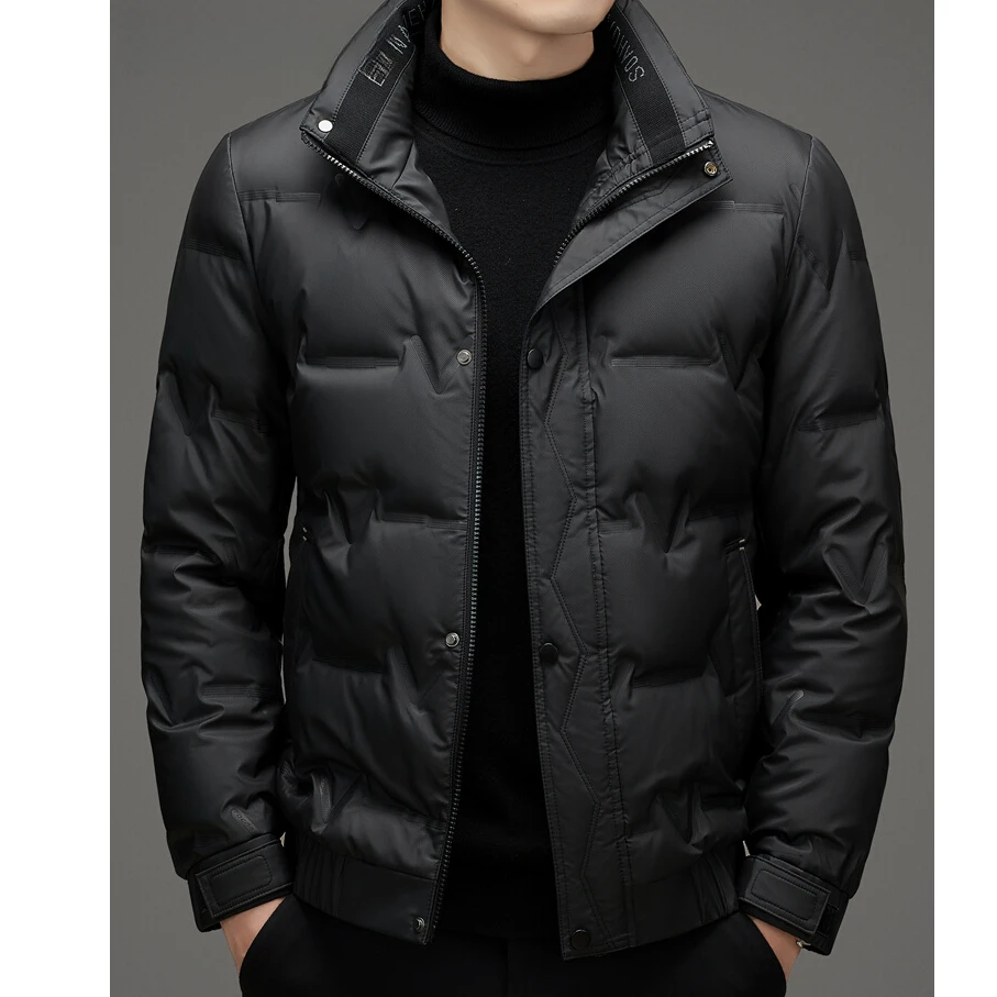 Mandsibil曼德西比利2025冬季新款白鸭绒保暖上衣立领夹克男外套