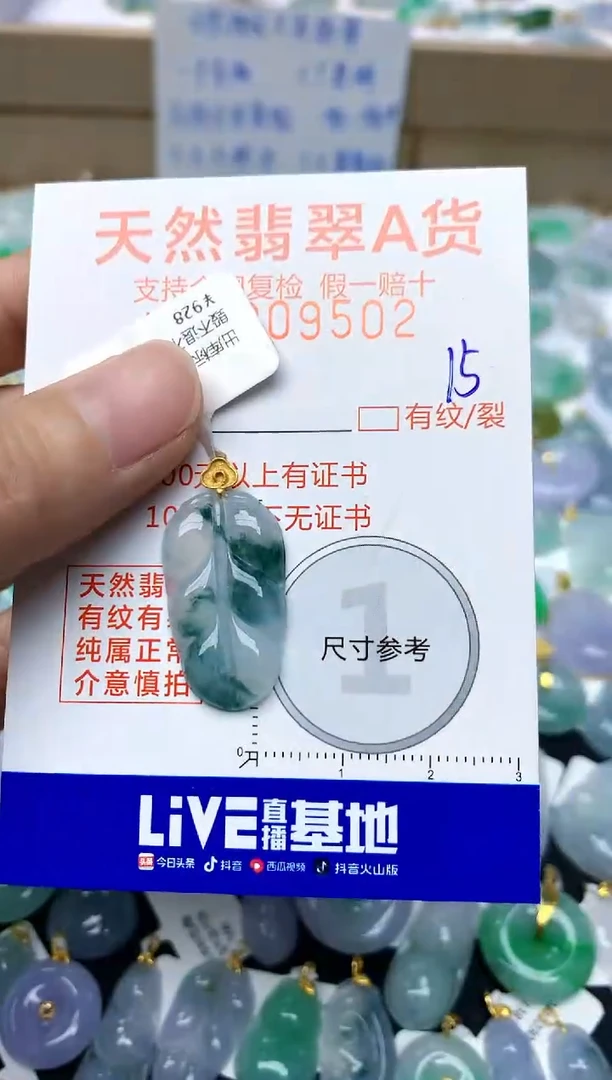 【闪购商品】翡翠颈饰18K金镶嵌15天然A货翡翠