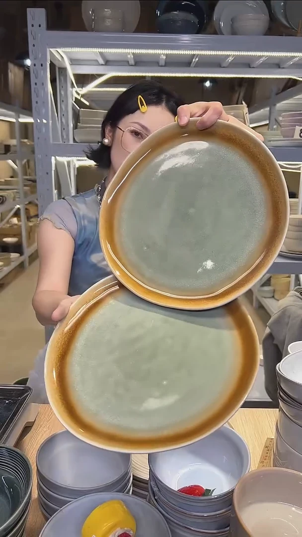 瓷213外贸尾货高温釉下彩陶瓷餐具默认微瑕