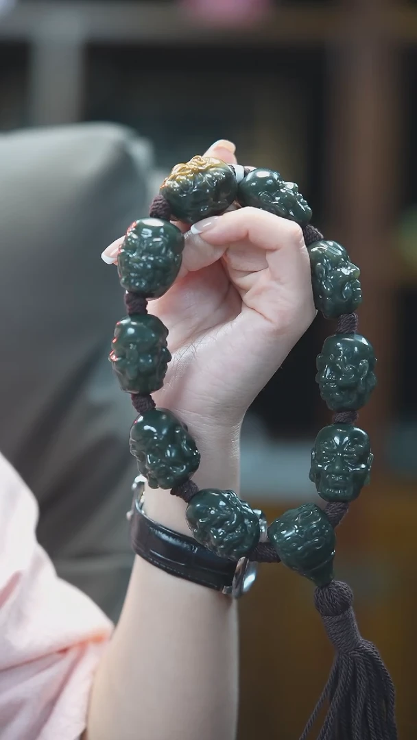 未镶嵌手串和田玉十八罗汉手持
