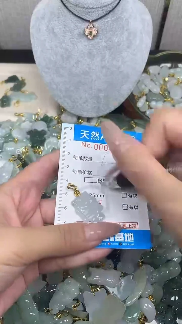 翡翠未镶嵌颈饰净货挂件-4194