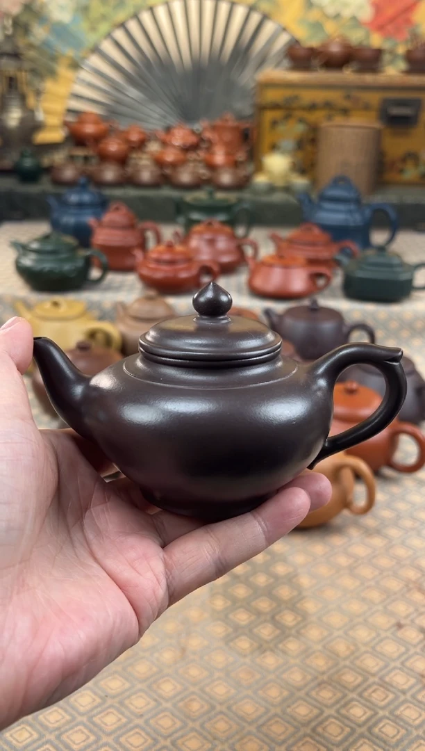 茶壶紫砂老紫泥笑樱壶200CC