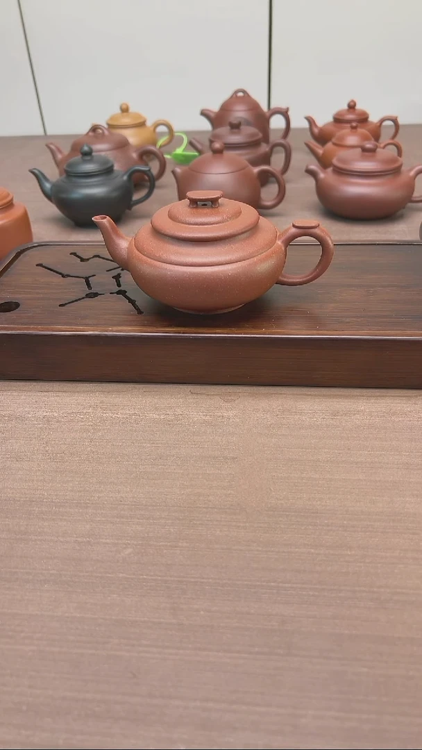 茶壶紫砂220毫升60 目宝山精挑红降坡上心桥