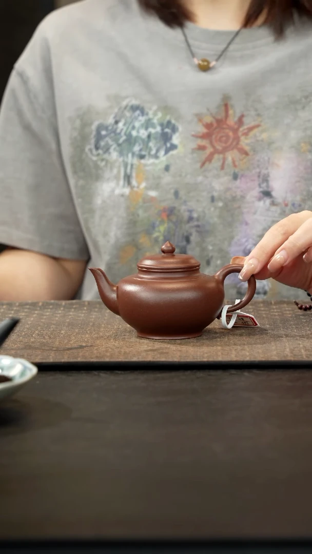 茶壶紫砂老紫泥笑樱180cc