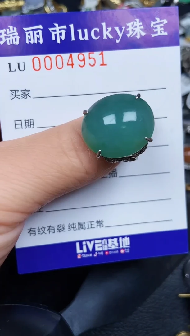 翡翠银S925镶嵌颈饰4951
