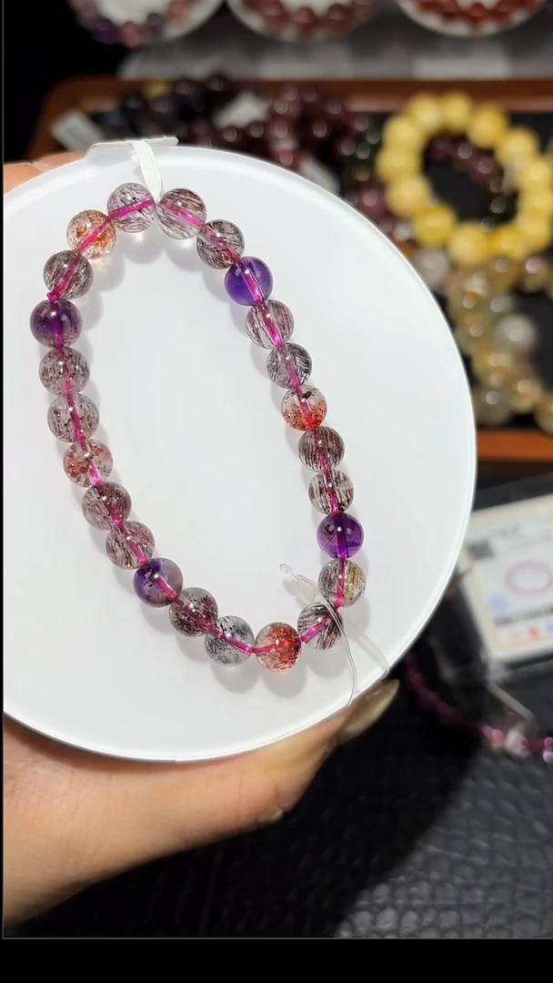 未镶嵌手链水晶6*7mm超七手链单圈（多样性发其一）