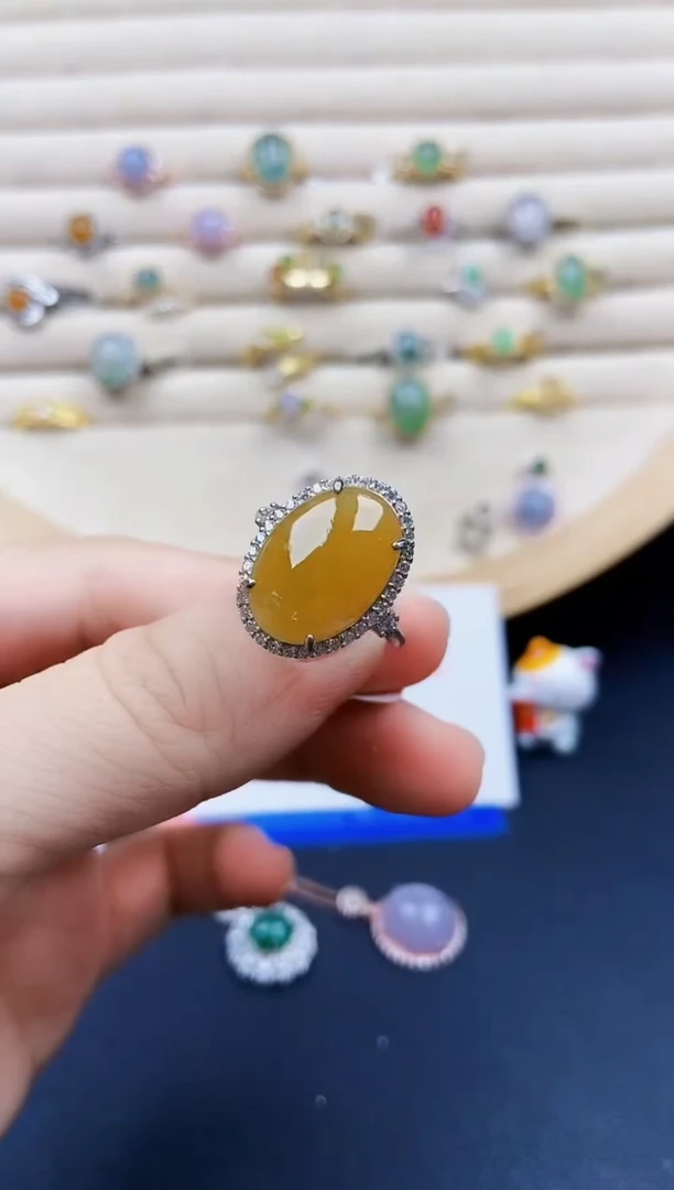 翡翠戒指银S925镶嵌21