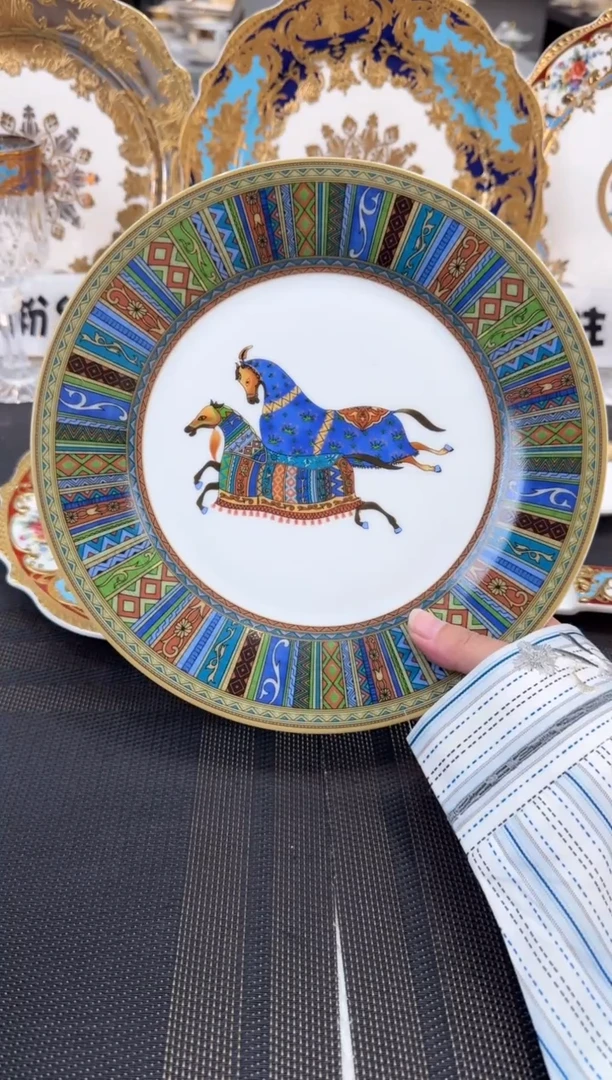 瓷片9英寸平盘 微瑕 2个