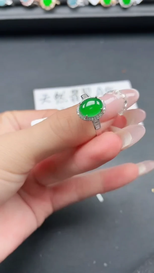 银S925镶嵌戒指翡翠111111