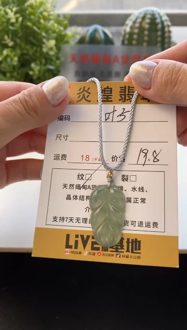 吊坠(赠链)未镶嵌翡翠叶子