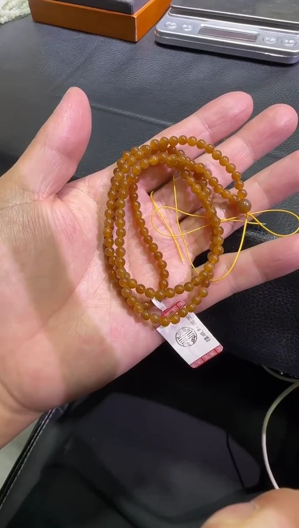 未镶嵌手串和田玉金山红糖卡4长串（产地直发）