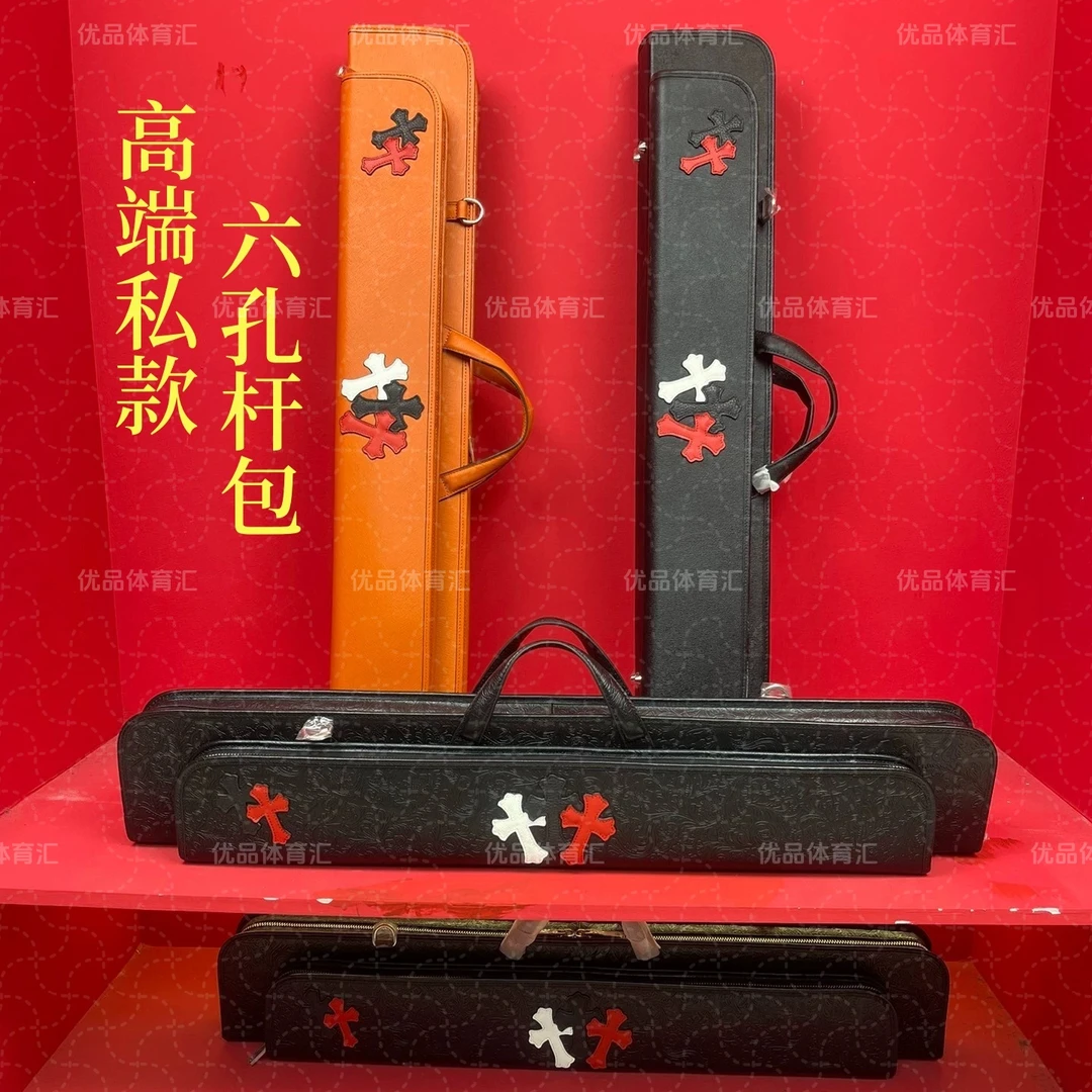 克罗心高端大容量台球杆包进口意大利牛皮手工制作大头台球杆布袋