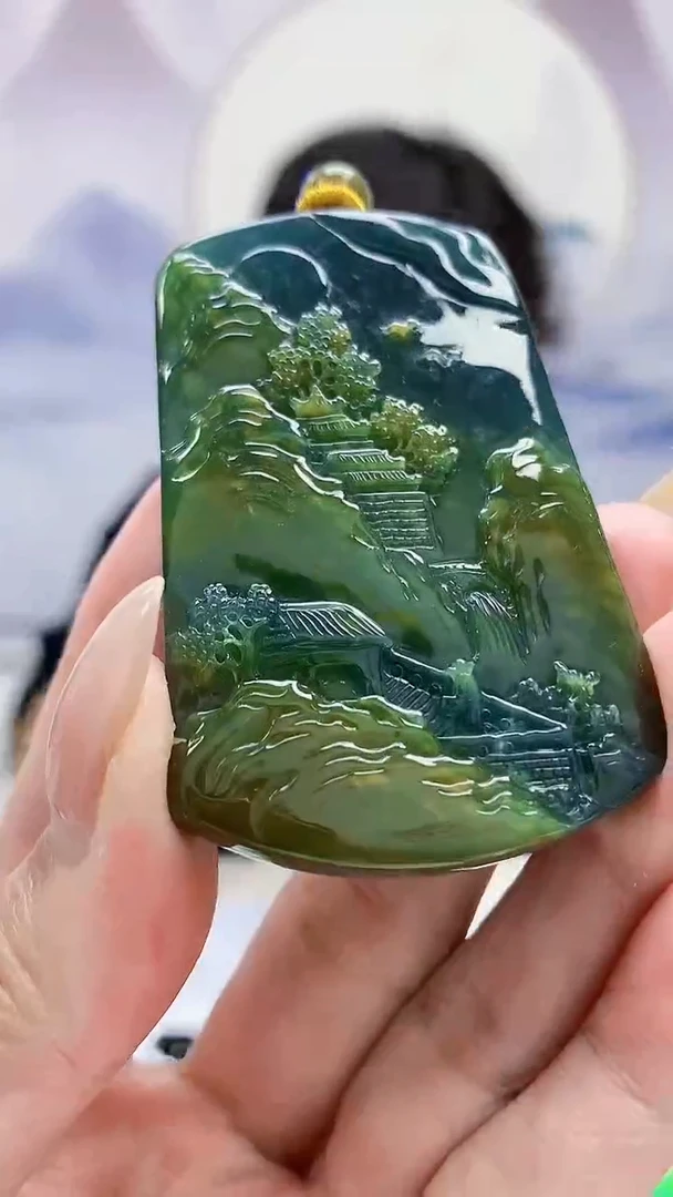 未镶嵌定制翡翠4688MM-毛货挂件95